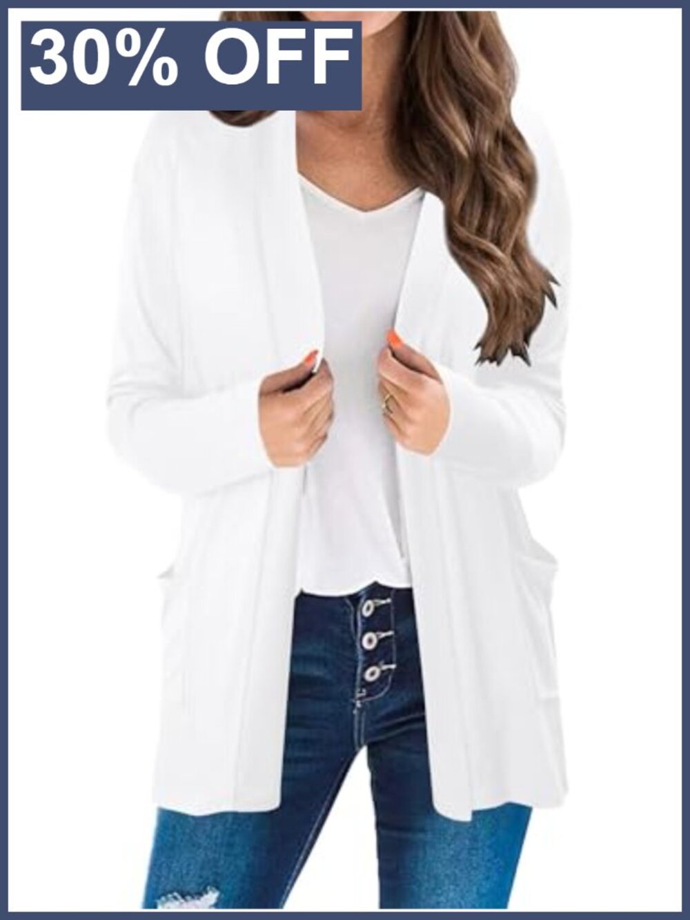 Long Sleeve Lightweight Thin Cardigan Loose Fit Cover Up with Pockets